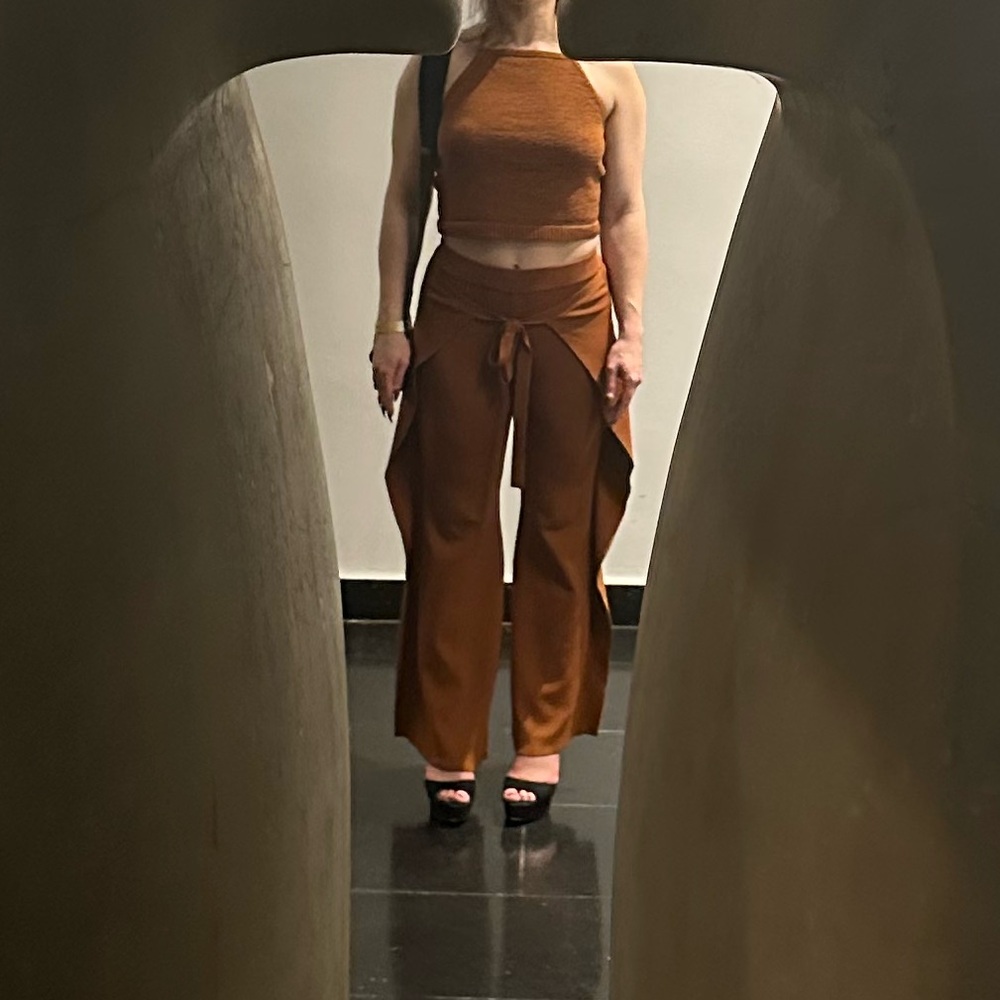 Cult Gaia set - Rust Orange Wide-Leg Pants Set